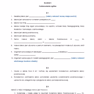 Statut publicznej szkoły podstawowej – GOTOWY WZÓR